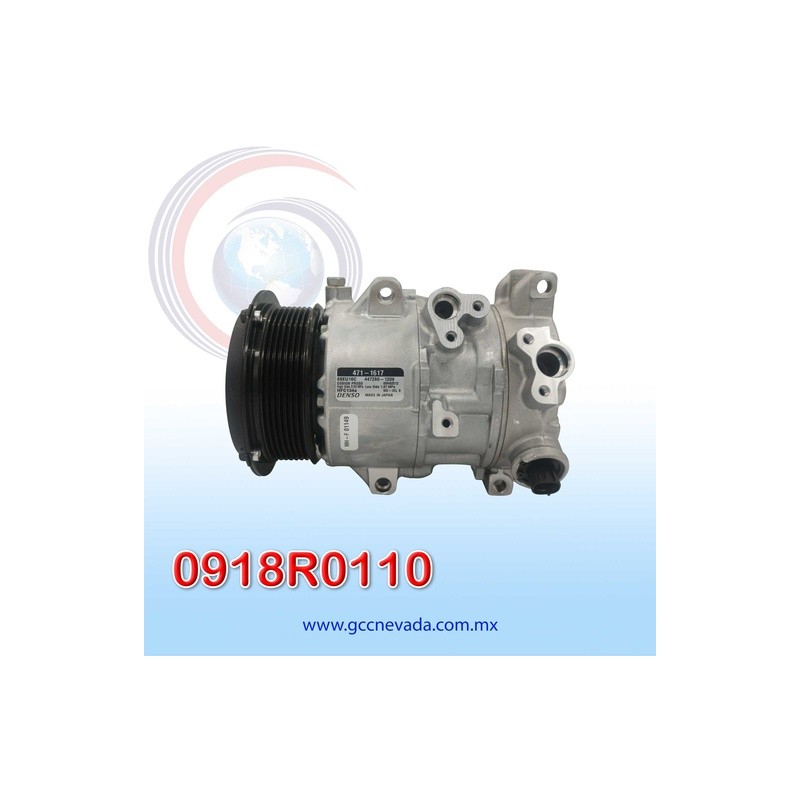 COMPRESOR TOYOTA RAV4 / CAMRY 2.4L AÑO 07/09 / HIACE 2.7L 06/12 T/P R-134-A 7PK 132MM 12V 6SEU16C DENSO | GCC NEVADA
