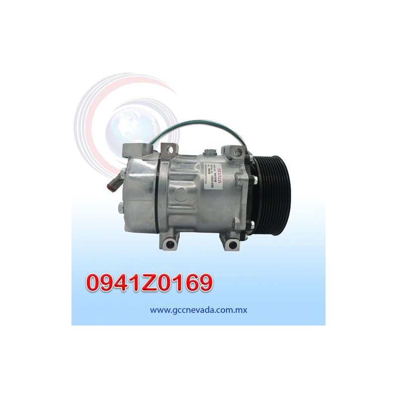 COMPRESOR 709 SD7H15 8295 SCANIA G410 AÑO 20/21 TOMA VERTICAL MUFFLER R-134-A T/P 10PK 120MM 24V NEVADA ASIA | GCC NEVADA