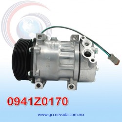 COMPRESOR 709 SD7H15 8295 SCANIA G410 AÑO 20/21 TOMA VERTICAL MUFFLER R-134-A T/P 8PK 120MM 24V NEVADA ASIA | GCC NEVADA