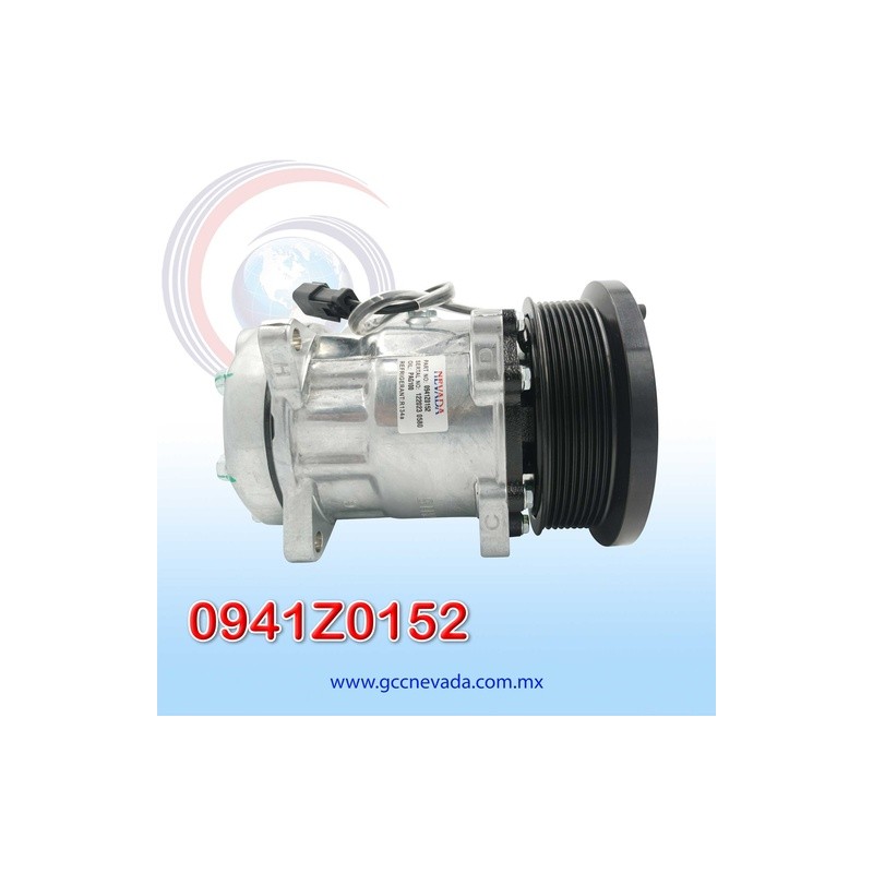 COMPRESOR 709 SHD7H15 4737/4595 TOMA HORIZONTAL MUFFLER PAD GK R-134-A 8 OREJAS 8PK 132MM 12V NEVADA ASIA | GCC NEVADA