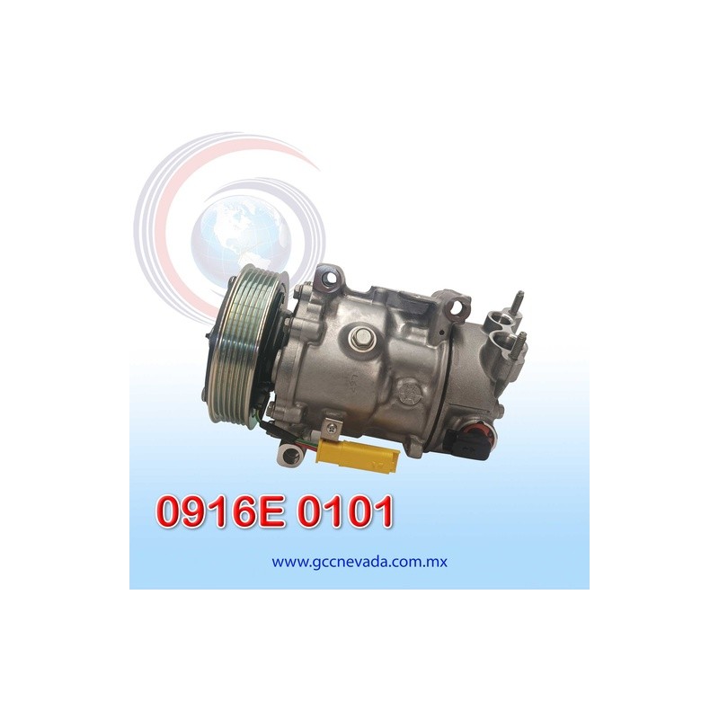 COMPRESOR PEUGEOT 307 / 308 AÑO 04/15 / CITROEN C3 C4 C/VALV ELECT 6PK 119MM 12V SANDEN FRANCIA | GCC NEVADA